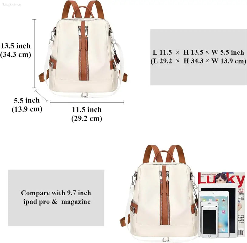 Stylish ALTOSY Genuine Leather Convertible Backpack Purse for Women - Versatile Shoulder & Crossbody Bag with Laptop Compartment - Estalios