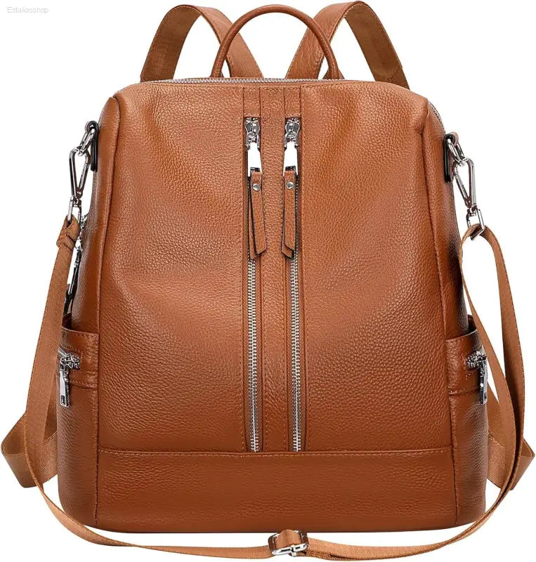 Stylish ALTOSY Genuine Leather Convertible Backpack Purse for Women - Versatile Shoulder & Crossbody Bag with Laptop Compartment - Estalios
