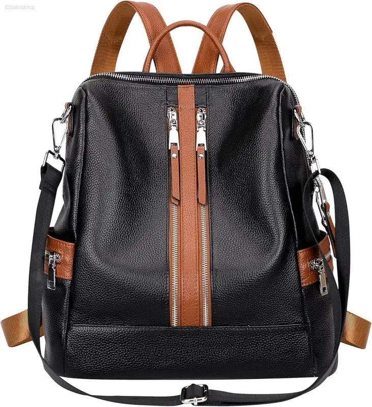Stylish ALTOSY Genuine Leather Convertible Backpack Purse for Women - Versatile Shoulder & Crossbody Bag with Laptop Compartment - Estalios