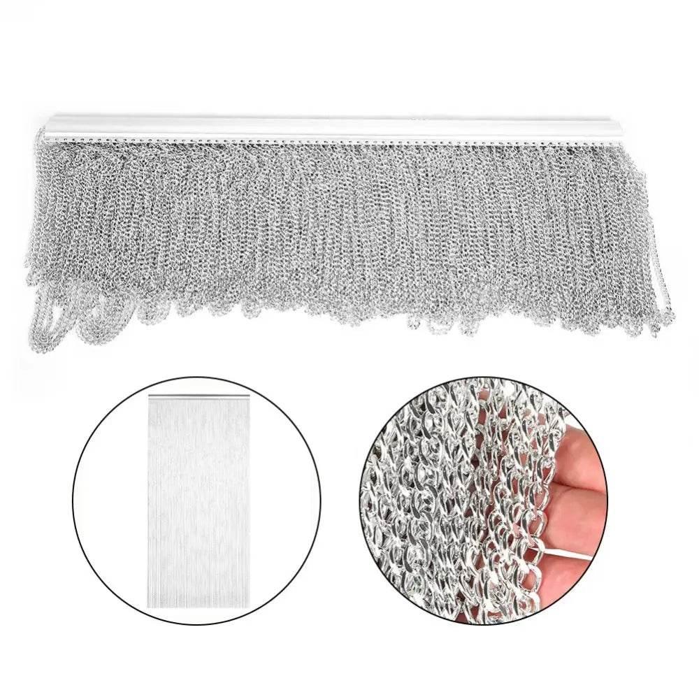 Dazzling Silver Cascade Curtain! Unleash shimmering elegance with our Silver Cascade Curtain. This stunning beaded curtain transforms any space into a glamorous haven, reflecting - Estalios