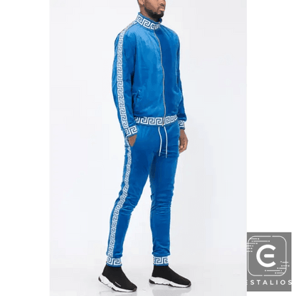 Luxe Bold Greek Key Glam Tracksuit for Stylish Comfort - Estalios