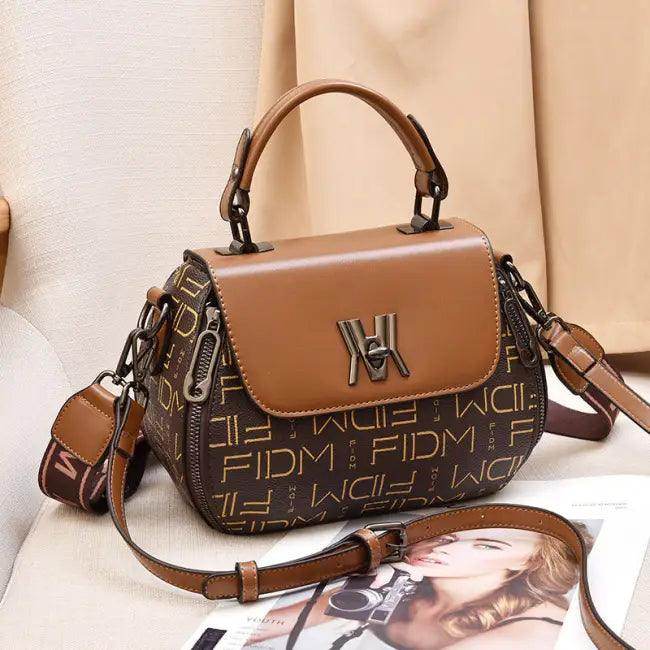 Stylish Brown and Gray Shoulder Messenger Bag with Large Capacity - Estalios