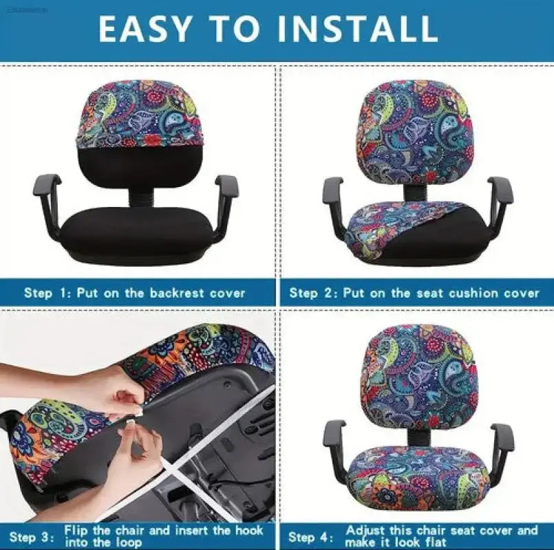 Stylish Elastic Office Chair Covers - 2 Pack - EstaliosShop