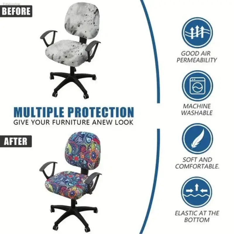 Stylish Elastic Office Chair Covers - 2 Pack - EstaliosShop