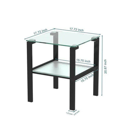 Fabulous Dual-Tier Glass & Metal Table for Stylish Storage - Estalios