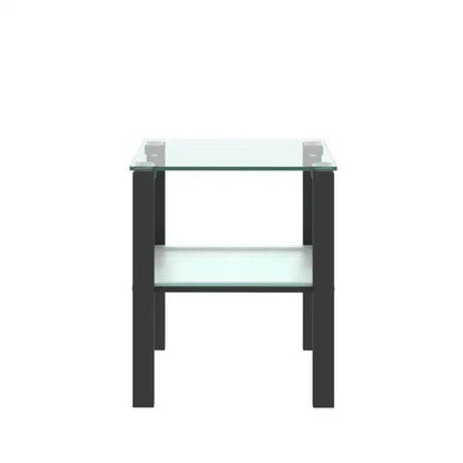 Fabulous Dual-Tier Glass & Metal Table for Stylish Storage - Estalios