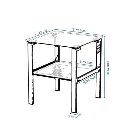 Fabulous Dual-Tier Glass & Metal Table for Stylish Storage - Estalios