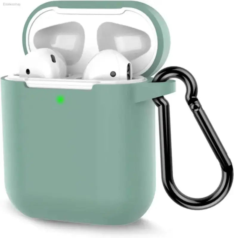 Stylish Grayish Purple Silicone AirPods Case with Keychain - Estalios