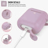 Stylish Grayish Purple Silicone AirPods Case with Keychain - Estalios