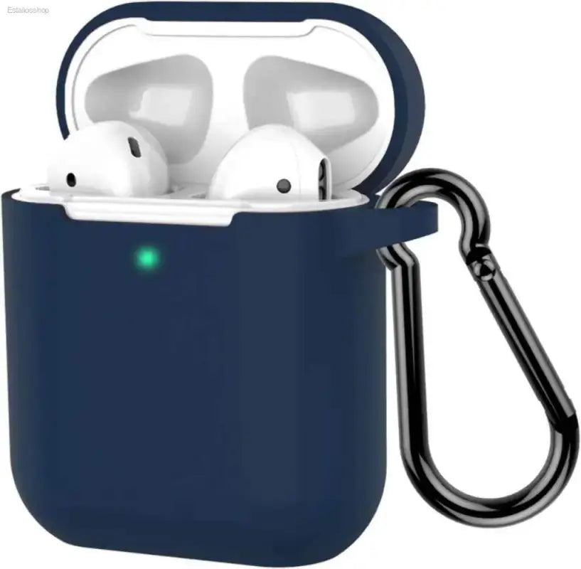 Stylish Grayish Purple Silicone AirPods Case with Keychain - Estalios
