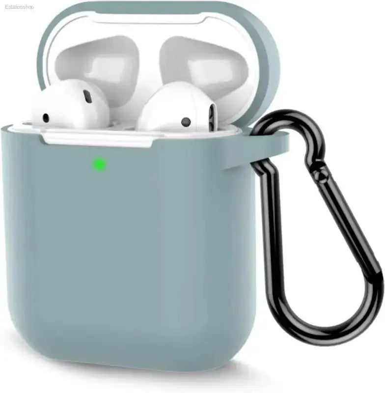 Stylish Grayish Purple Silicone AirPods Case with Keychain - Estalios