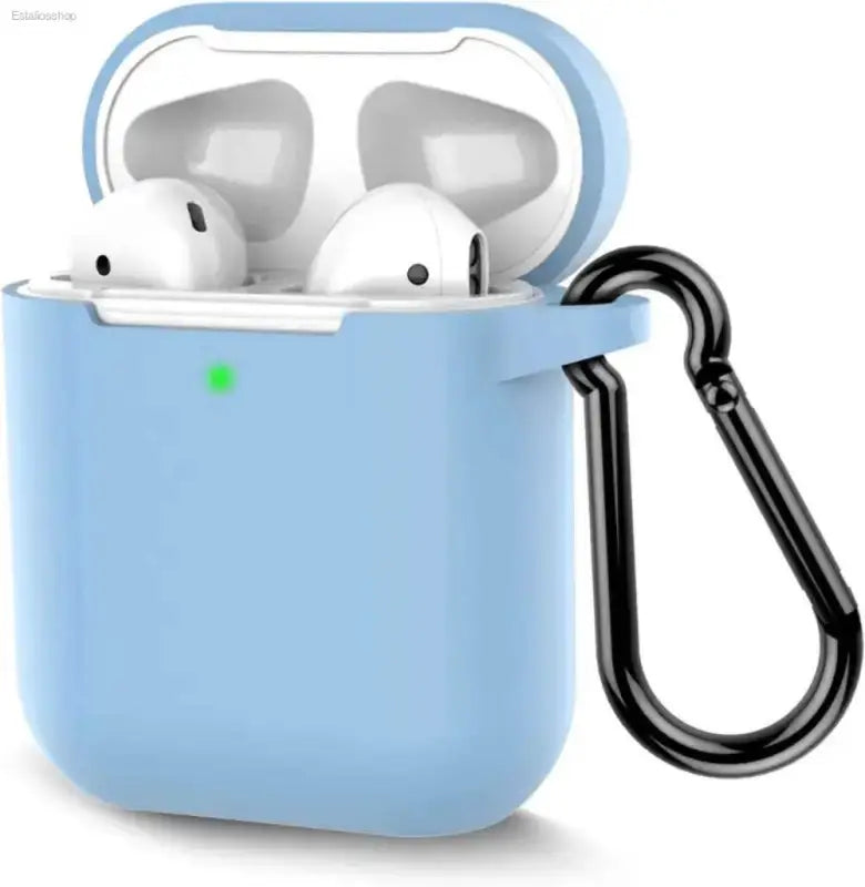 Stylish Grayish Purple Silicone AirPods Case with Keychain - Estalios