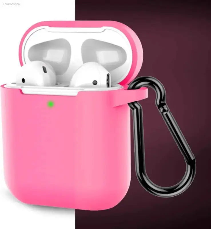 Stylish Grayish Purple Silicone AirPods Case with Keychain - Estalios