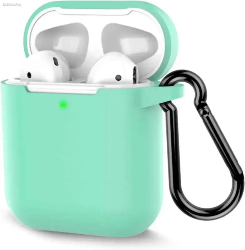 Stylish Grayish Purple Silicone AirPods Case with Keychain - Estalios