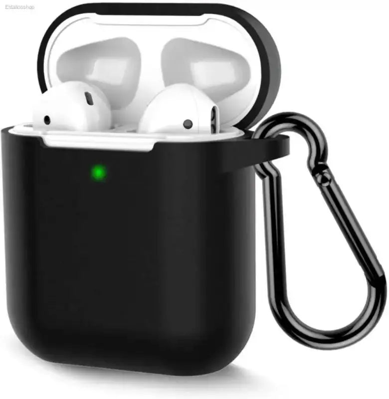 Stylish Grayish Purple Silicone AirPods Case with Keychain - Estalios