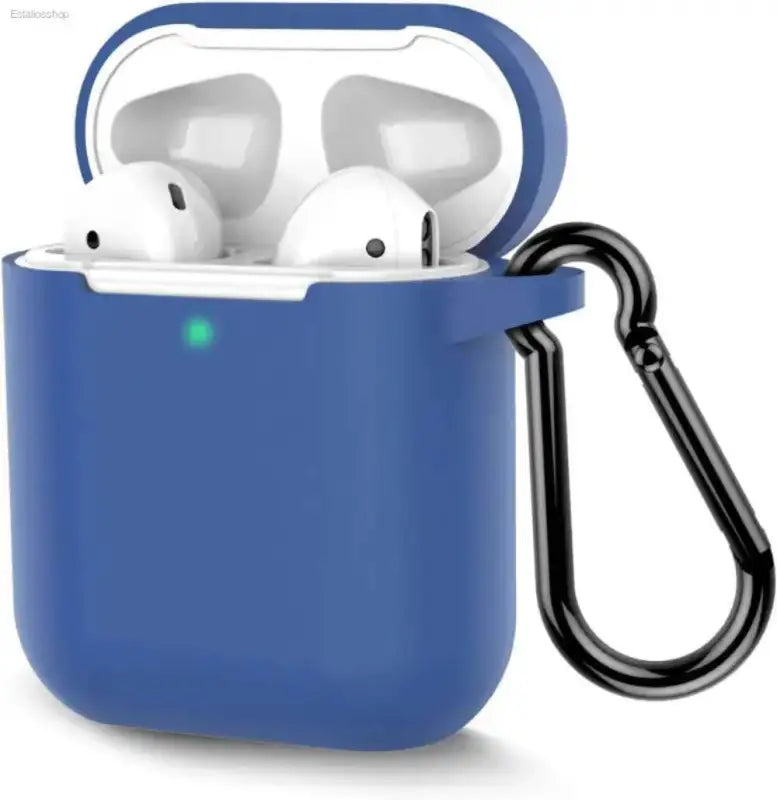 Stylish Grayish Purple Silicone AirPods Case with Keychain - Estalios