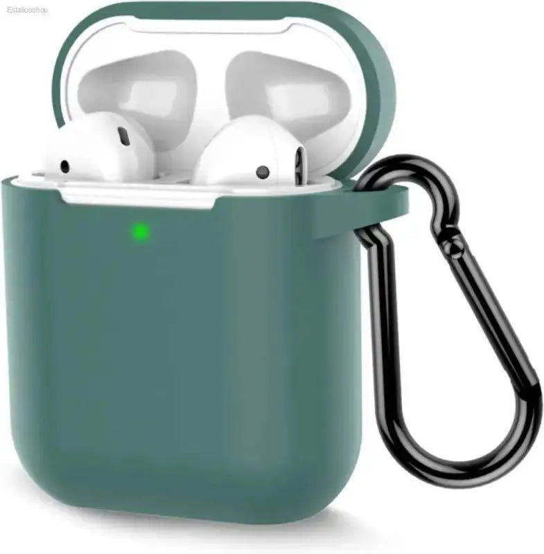 Stylish Grayish Purple Silicone AirPods Case with Keychain - Estalios