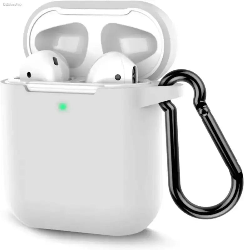 Stylish Grayish Purple Silicone AirPods Case with Keychain - Estalios
