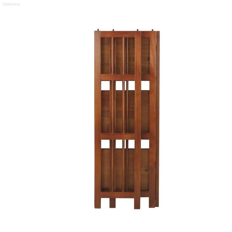 Stylish Mahogany Folding Bookcase - 3 Shelves, Perfect for Home or Office! - Estalios