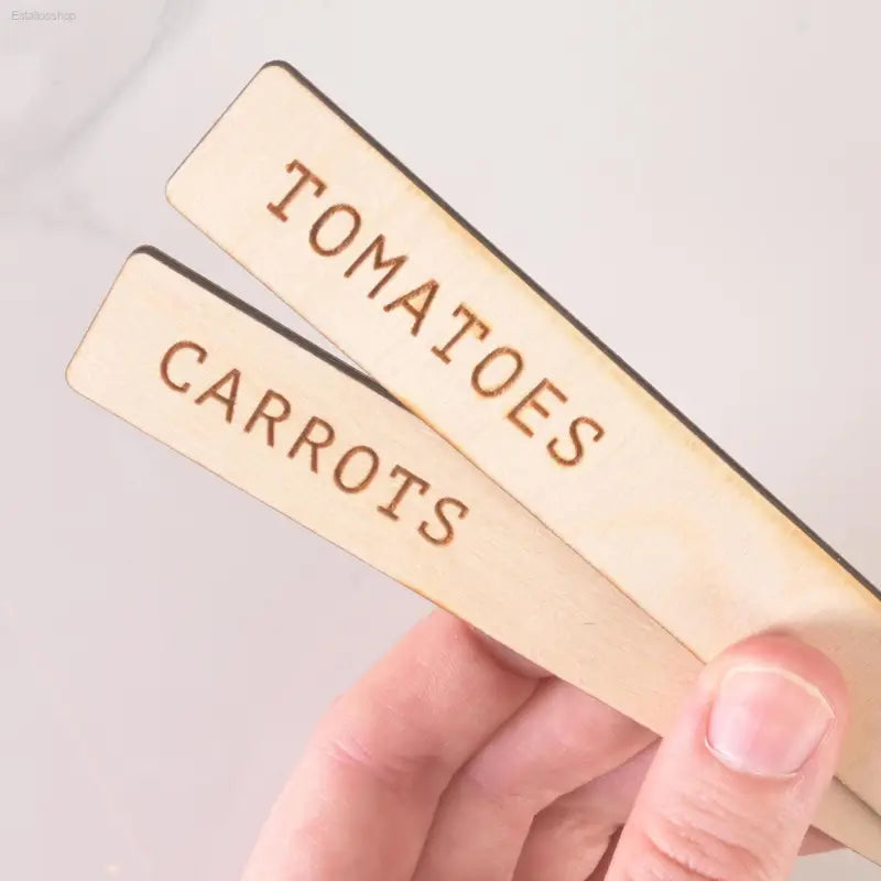 🌱 Stylish Organization – Set of 6 Wood Plant Markers | Perfect for Herb and Vegetable Gardens Em & Me Studio  EstaliosShop