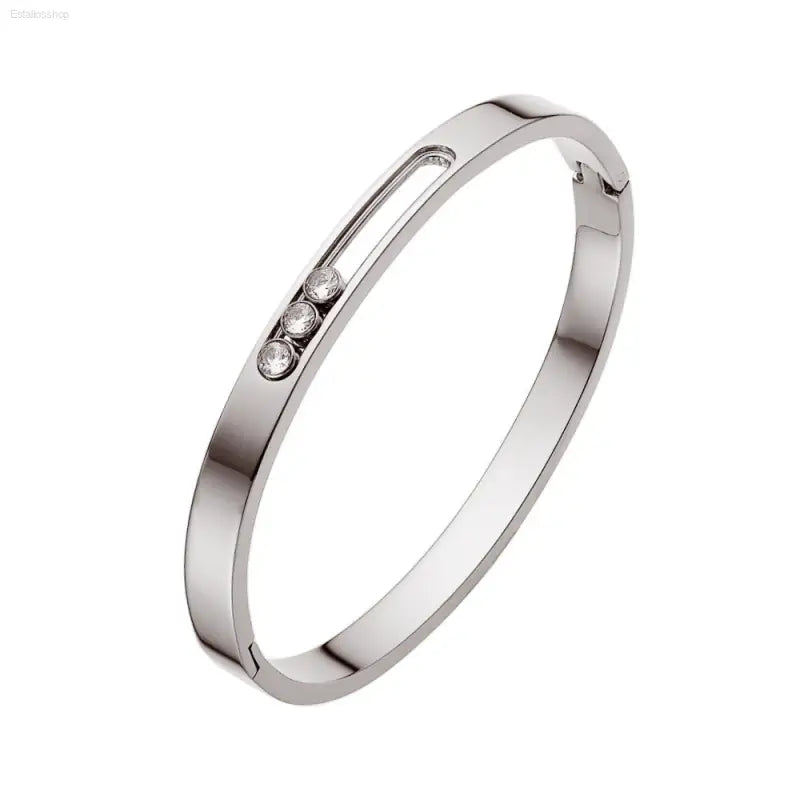Stylish Stainless Steel Buckle Bracelet with Diamond Inlay for Fashionable Women eprolo  EstaliosShop 14.20