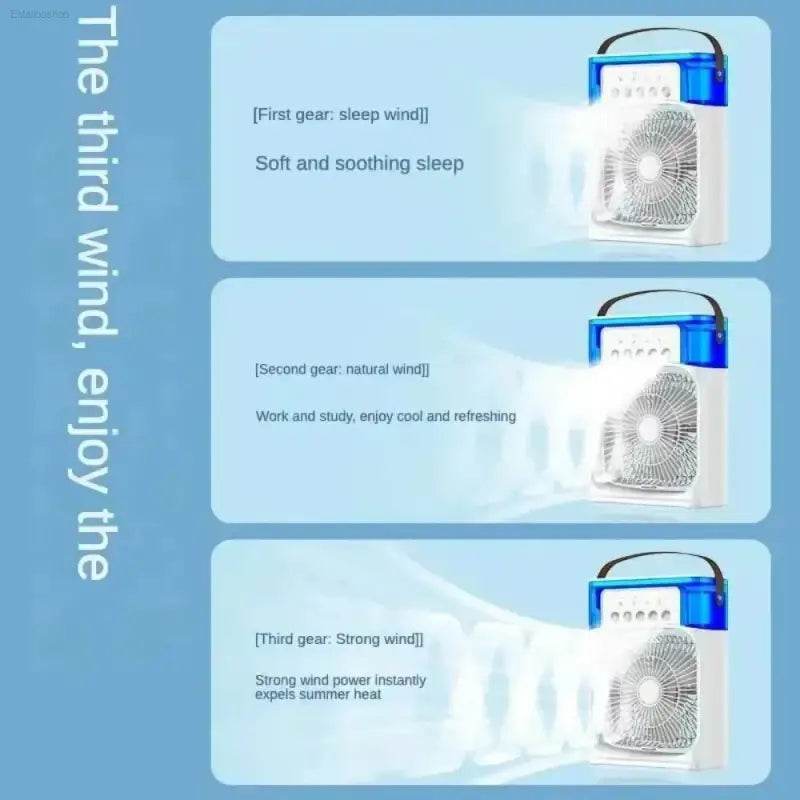 Summer Cooling Fan Desktop Humidifier Portable Spray Chiller - Estalios