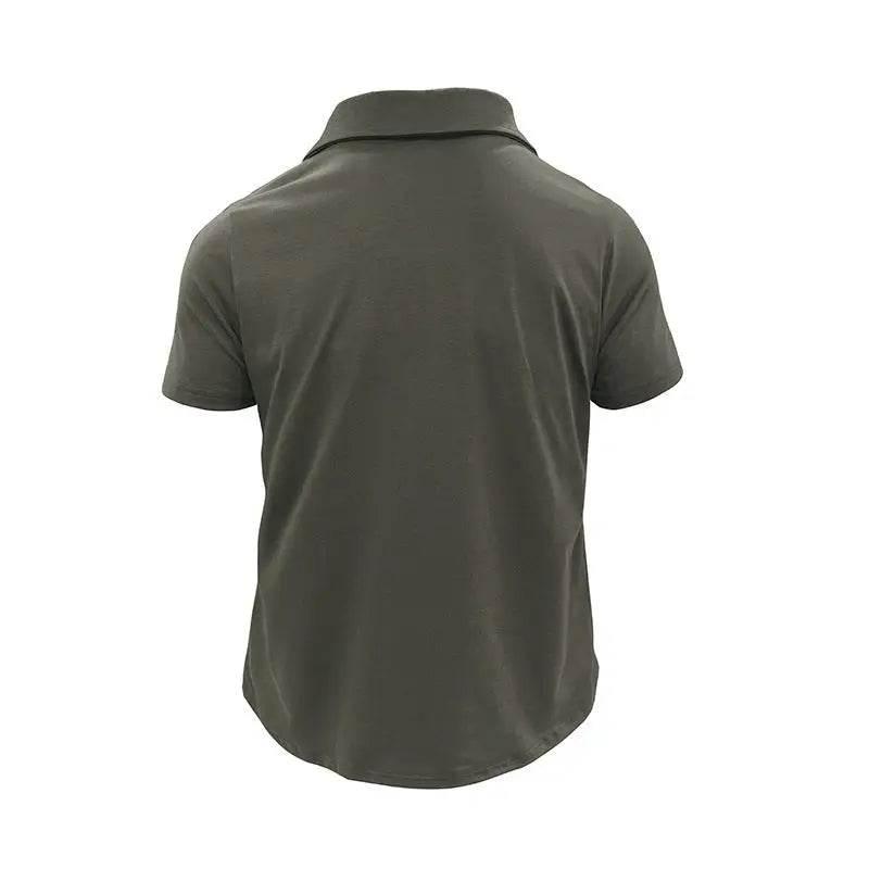 Summer Lapel Button Polo Shirt With Pockets For Men - Estalios