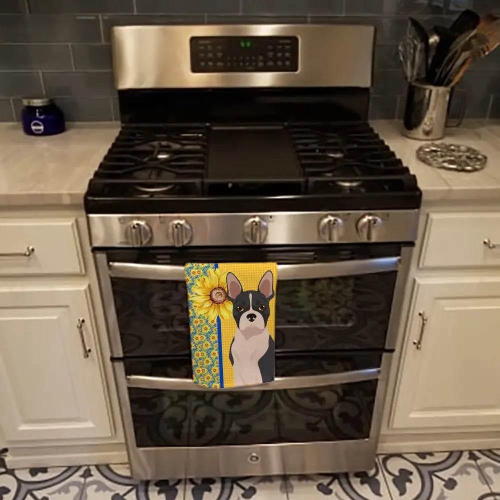 Boston Terrier Towel: Wipe Up Woof-tastic Fun! Dog-themed Kitchen Towel. Dog-themed Kitchen Towel - Estalios