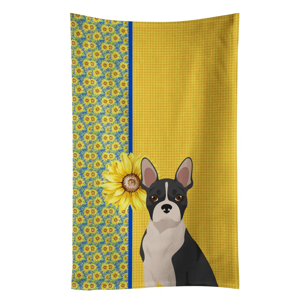 Boston Terrier Towel: Wipe Up Woof-tastic Fun! Dog-themed Kitchen Towel. Dog-themed Kitchen Towel - Estalios