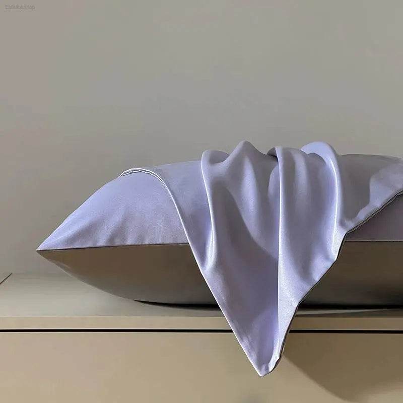 Summer Washed Ice Silk Double Pillow Case for Home Use - Estalios