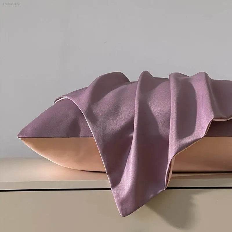Summer Washed Ice Silk Double Pillow Case for Home Use - Estalios