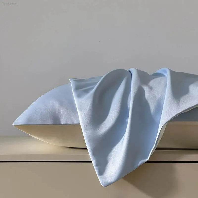 Summer Washed Ice Silk Double Pillow Case for Home Use - Estalios