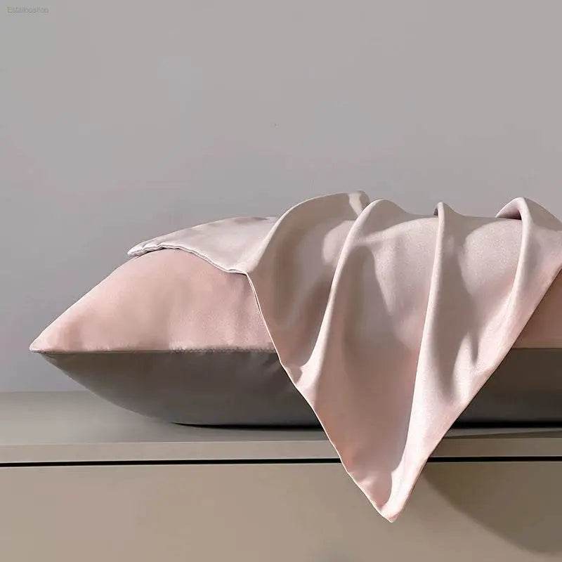 Summer Washed Ice Silk Double Pillow Case for Home Use - Estalios