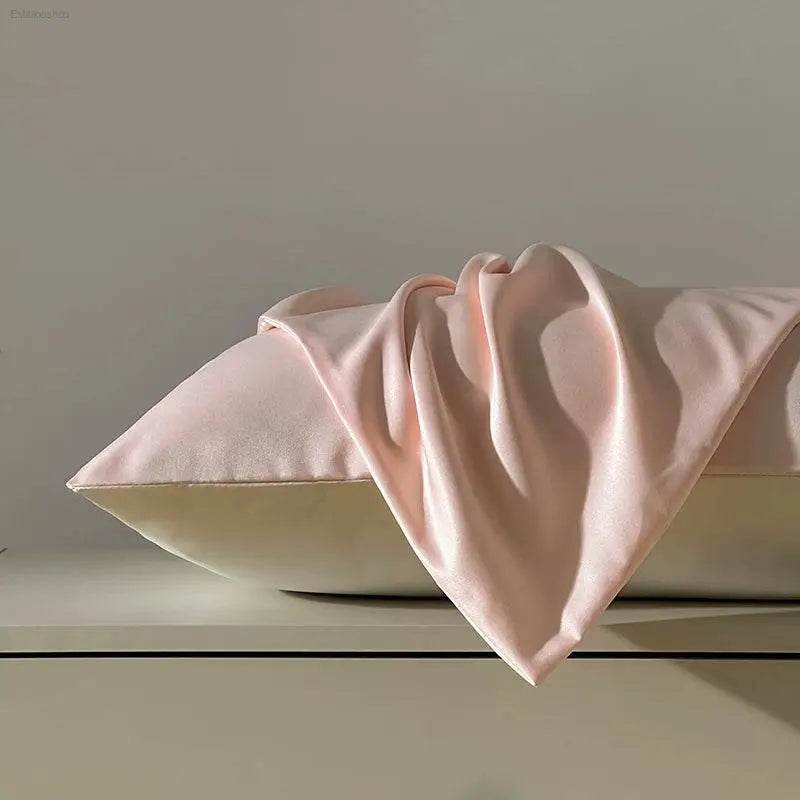 Summer Washed Ice Silk Double Pillow Case for Home Use - Estalios