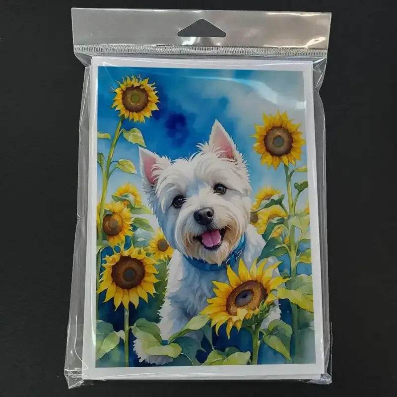 Sunflower Smiles Cards: Wagging Tail Greeting Cards Featuring Sunshine! Brighten Someone's Day with these Adorable Dog and Sunflower Greeting Cards! Each Card Features - Estalios