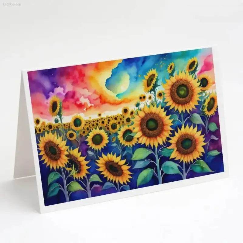 Sunflower Watercolor Cards: Sunshine in Every Note! **product Description:** Brighten Someone's Day with our Delightful Packaged Sunflower Watercolor Cards - Estalios