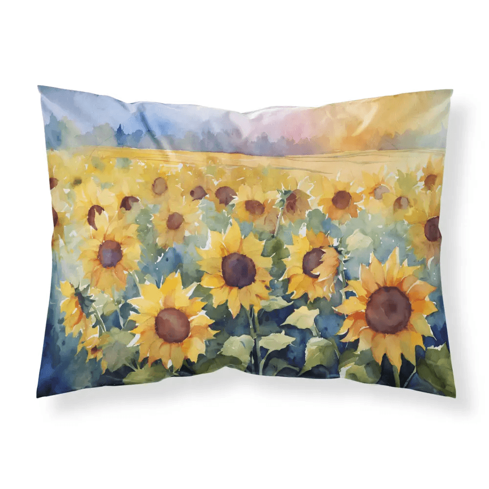 Wake Up to Sunshine: Sunflower Bed with Watercolor Standard Pillowcase! Dream in Bloom with our Sunflower Bed and Watercolor Standard Pillowcase Collection! Transform your Bedroom - Estalios