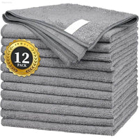 Super Absorbent Gray Bamboo Charcoal Dishcloths - 1/12PCS Microfiber Kitchen Wiping Rags for Anti-Grease Cleaning - Estalios
