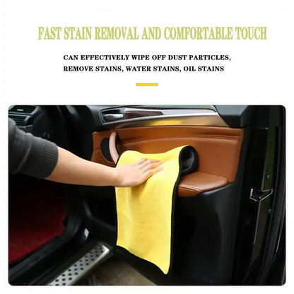 Yellow cleaning cloth for Super Absorbent Fine Fiber Car Wipes, ultra fine fiber texture