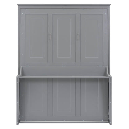 Super Cool Gray Kids Murphy Bed and Wall Cabinet Combo - Estalios