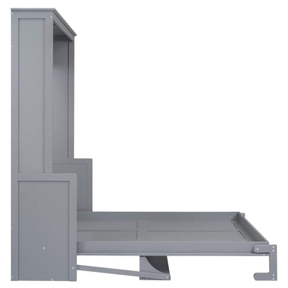 Super Cool Gray Kids Murphy Bed and Wall Cabinet Combo - Estalios