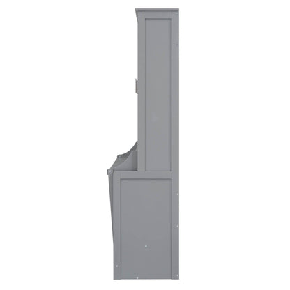 Super Cool Gray Kids Murphy Bed and Wall Cabinet Combo - Estalios