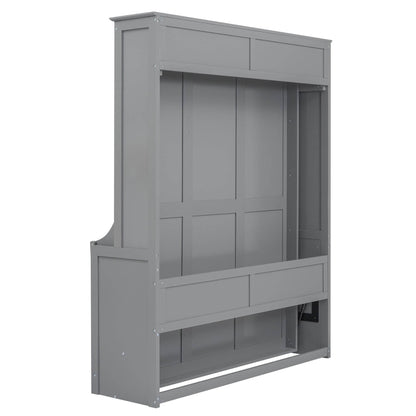 Super Cool Gray Kids Murphy Bed and Wall Cabinet Combo - Estalios