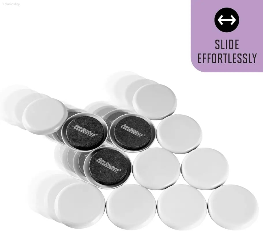 Effortless Moving with Super Sliders: 2.5" Round Reusable Furniture Sliders for Carpet - 8 Pack in Gray