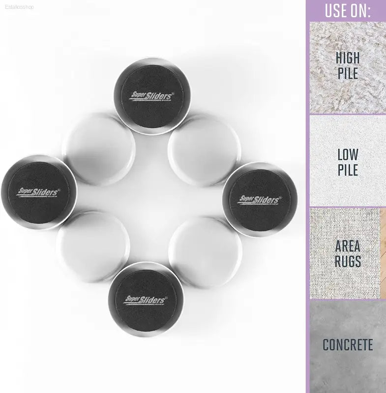 Effortless Moving with Super Sliders: 2.5" Round Reusable Furniture Sliders for Carpet - 8 Pack in Gray