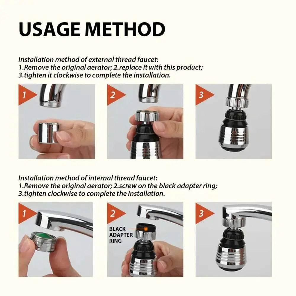 Supercharged Shower Head Home Kitchen Faucet Anti-Splash Head - Estalios