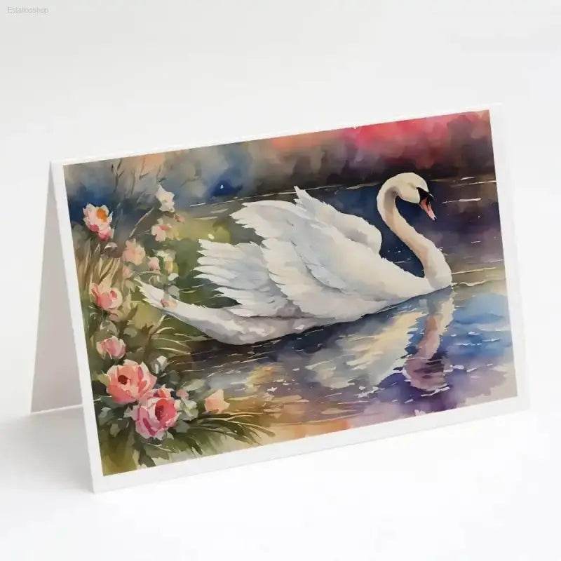 Swan Song Greeting Cards: Artistic Cover Stock! Here is a Product Description Following your Directions: Introducing our Exquisite Swan Watercolor Greeting Cards, the Perfect Way - Estalios