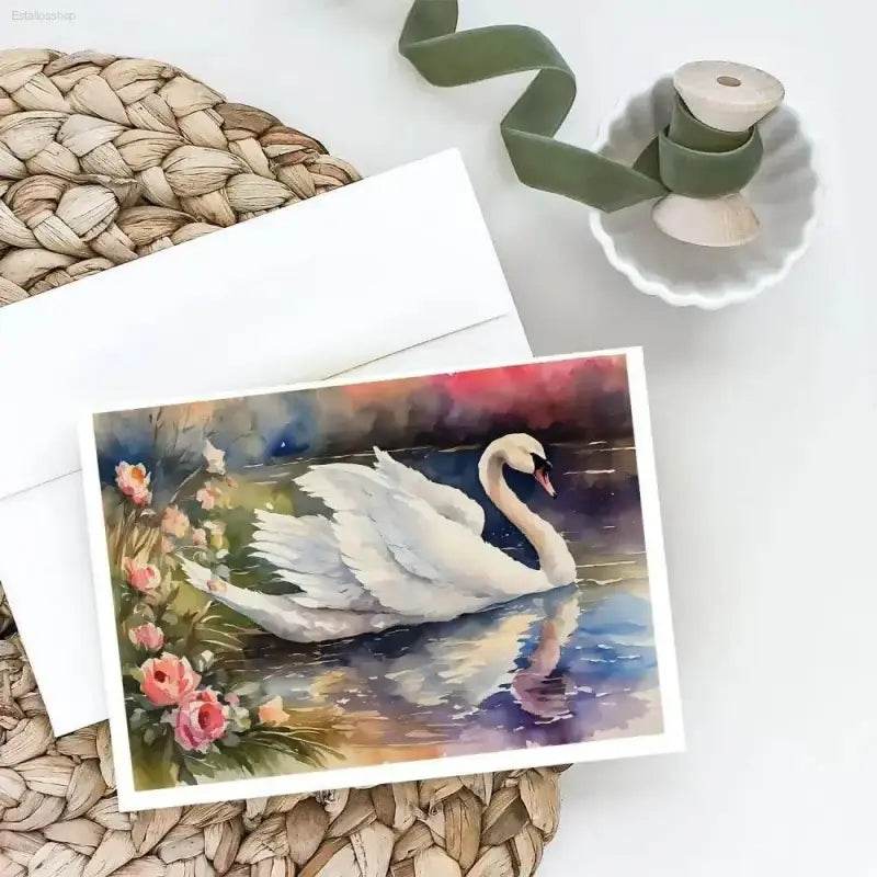 Swan Song Greeting Cards: Artistic Cover Stock! Here is a Product Description Following your Directions: Introducing our Exquisite Swan Watercolor Greeting Cards, the Perfect Way - Estalios