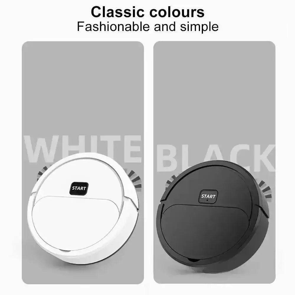 White and black robotic vacuum cleaners for a fully automatic household solution