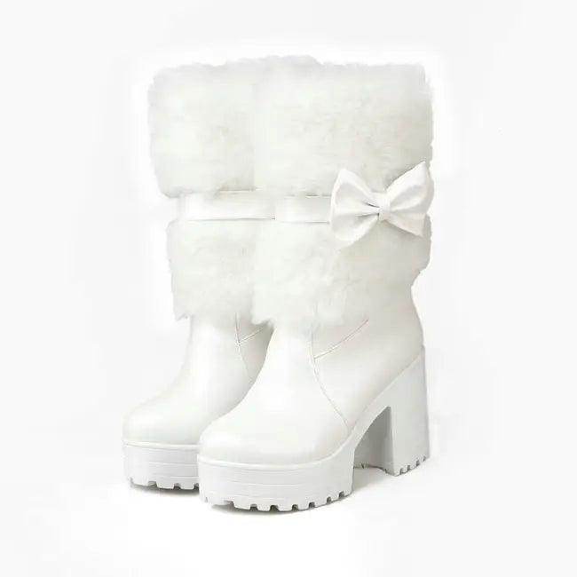 Rock Your Look with Chic Faux Fur Platform Boots - Estalios